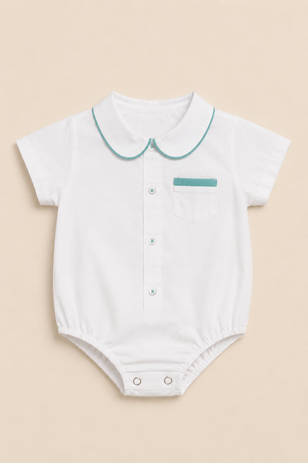 Ensemble Bébé Garçon 3 Pièces – Chemise, Short & Chapeau Assortis
