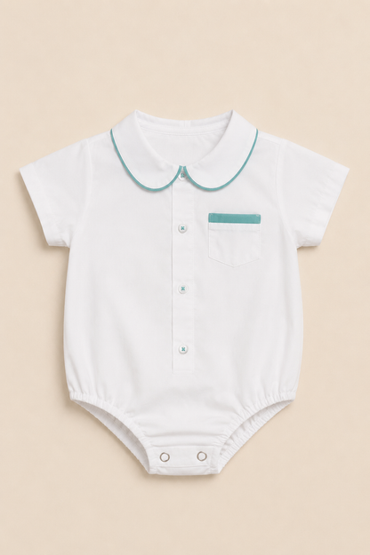 Ensemble Bébé Garçon 3 Pièces – Chemise, Short & Chapeau Assortis