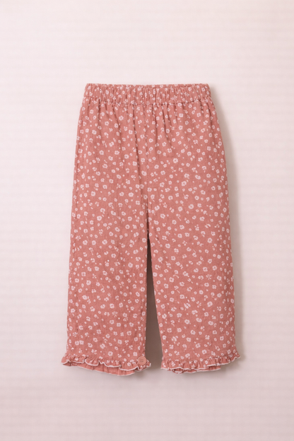 Ensemble pyjama fille à motif fleuri – Douceur & élégance