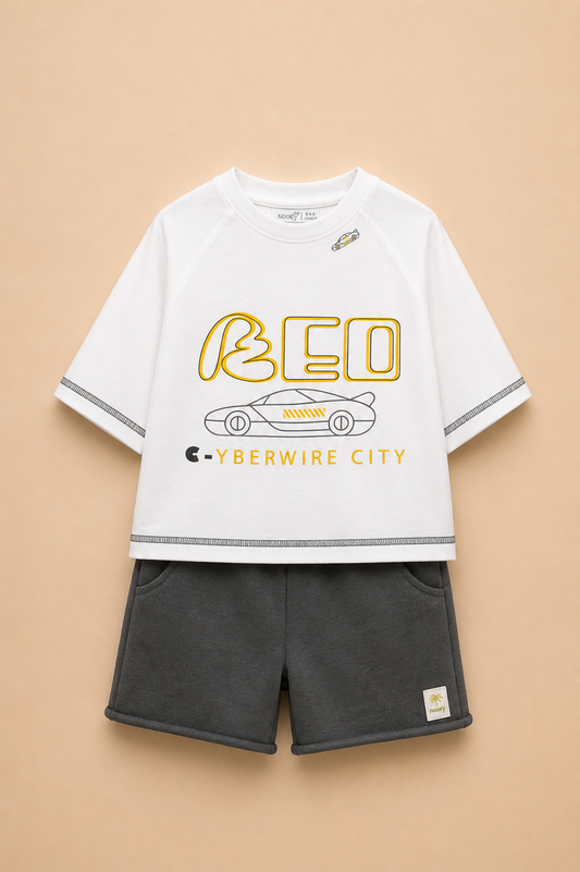 Ensemble Garçon “Neo Cyberwire City” – Style Urbain & Confort Estival