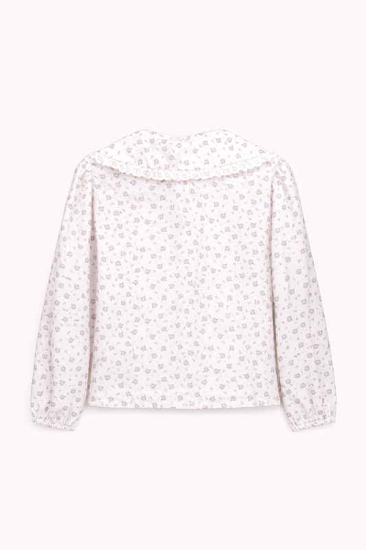 Blouse imprimée à col volanté – Fille