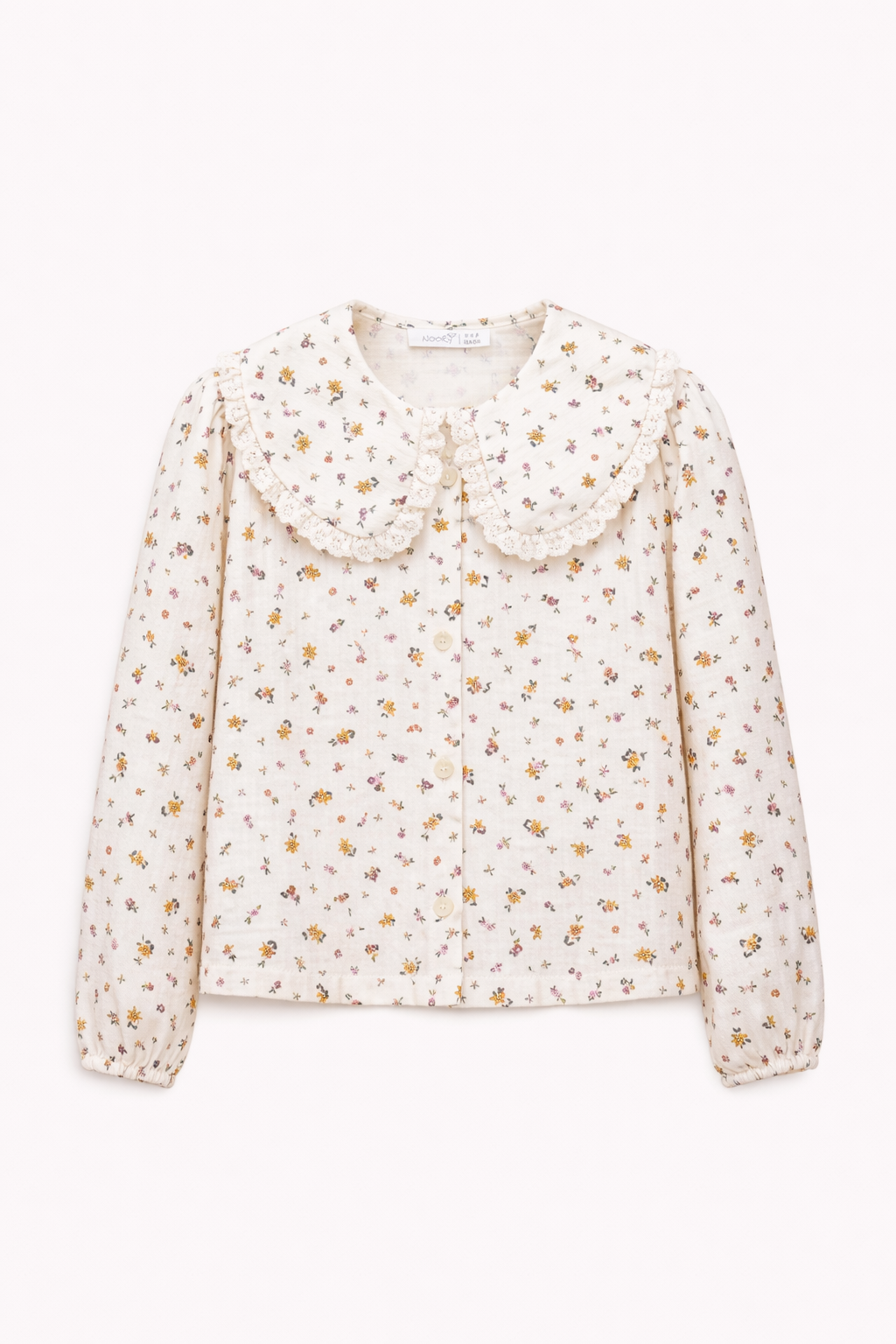 Blouse fleurie à col volanté – Fille