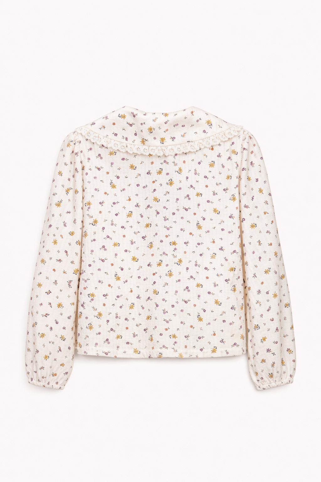 Blouse fleurie à col volanté – Fille
