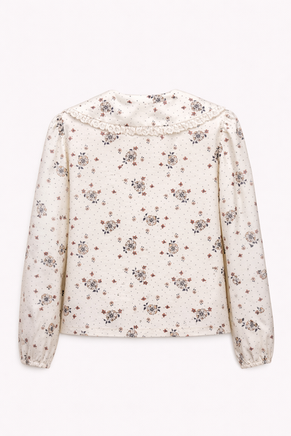 Blouse imprimée à col volanté – Fille