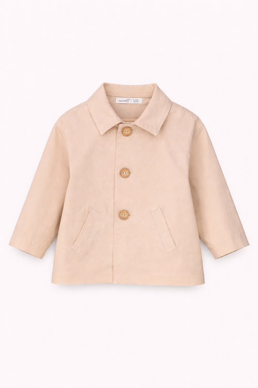 Veste bébé beige – Élégance douce & confort absolu