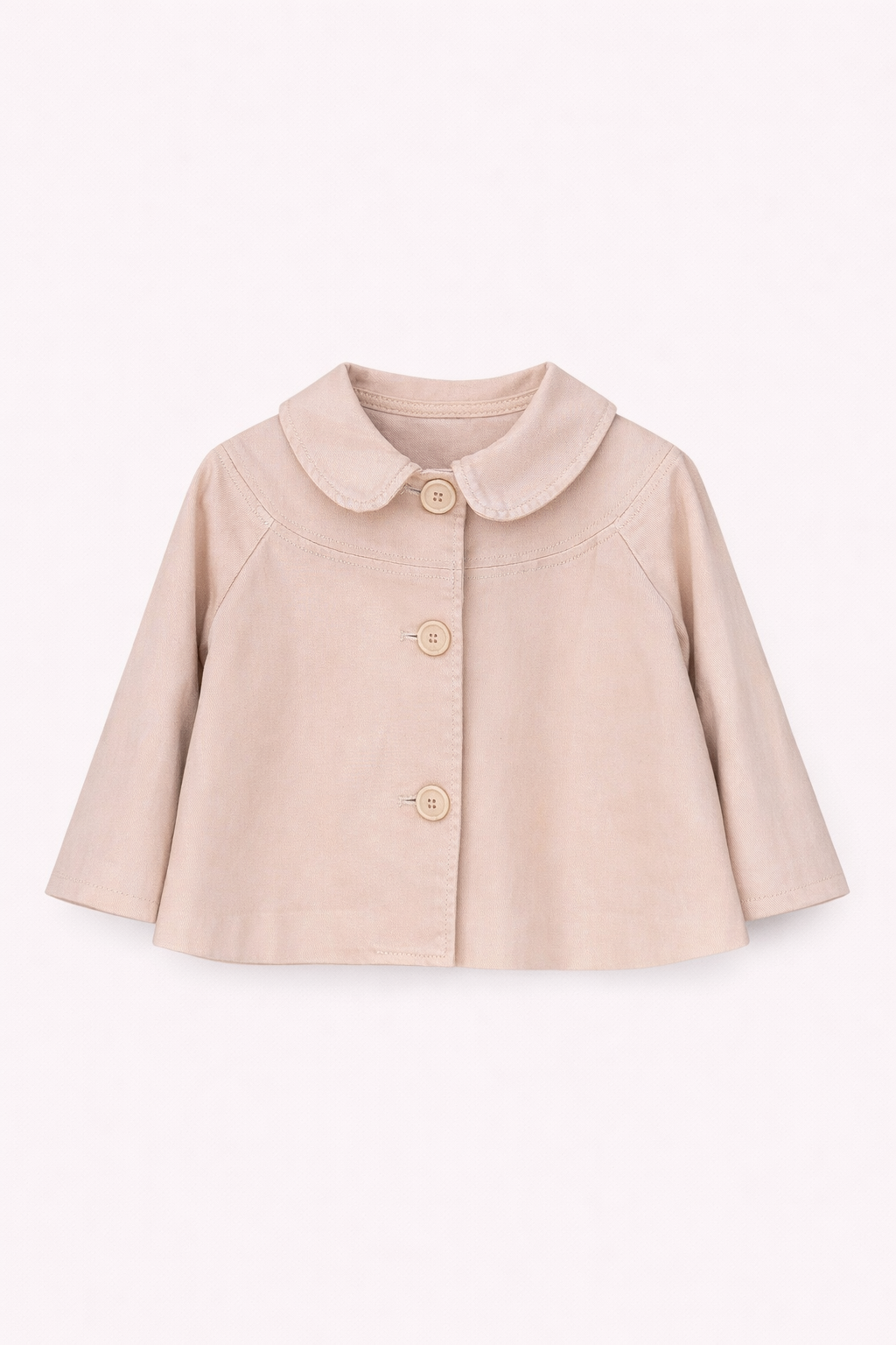 Veste bébé beige à col rond – Douceur et élégance au quotidien
