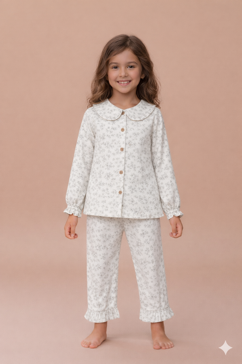 Ensemble pyjama fille à motif floral – Confort & délicatesse
