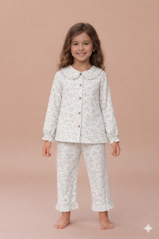 Ensemble pyjama fille à motif floral – Confort & délicatesse