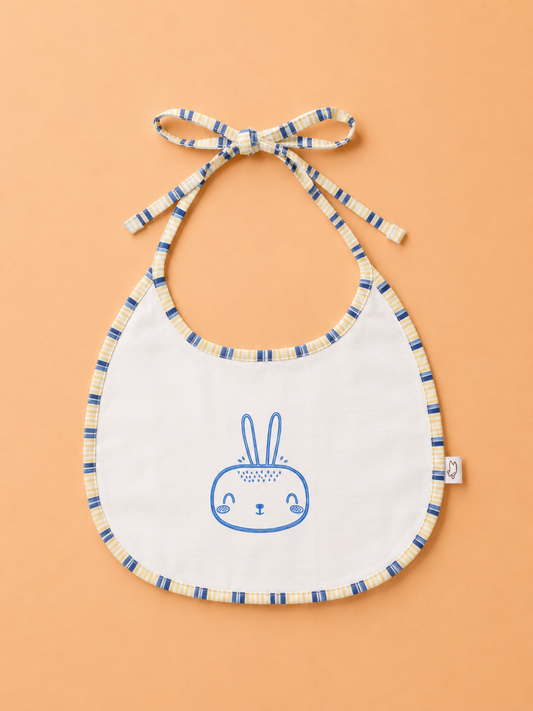 Bavoir Bébé Imperméable Blanc – Motif Lapin