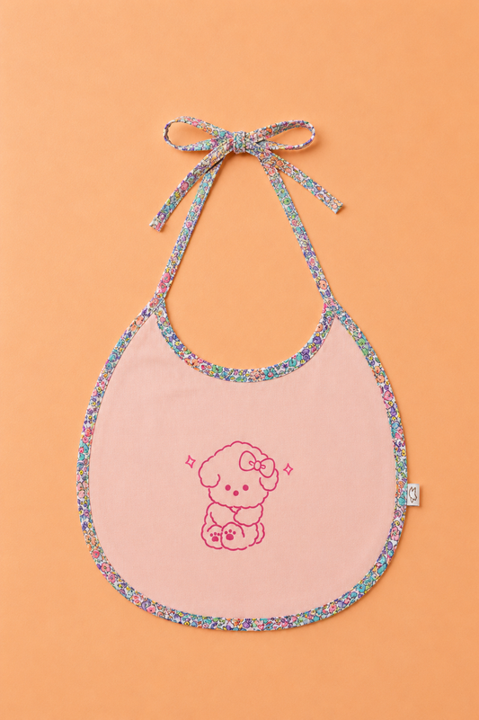 Bavoir Bébé Imperméable Rose – Motif Petit Chien