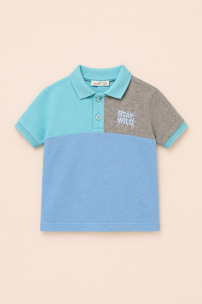 Ensemble garçon polo color block & short – Style moderne & confort