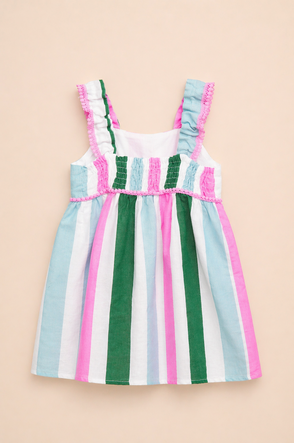 Robe fille d’été à rayures – Élégance naturelle & confort absolu