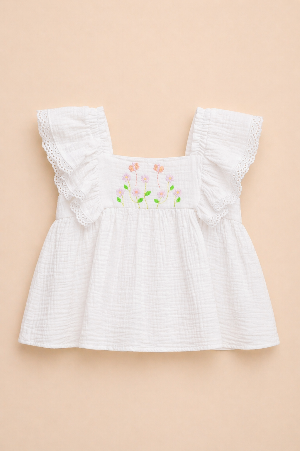 Ensemble fille brodé – Pureté & élégance artisanale