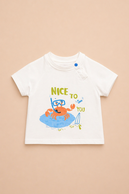 Ensemble Bébé Garçon “Nice to Sea You” – Fraîcheur & Confort d’Été