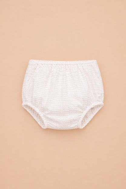 Robe bébé fille rayée bleu – Élégance douce & détails raffinés