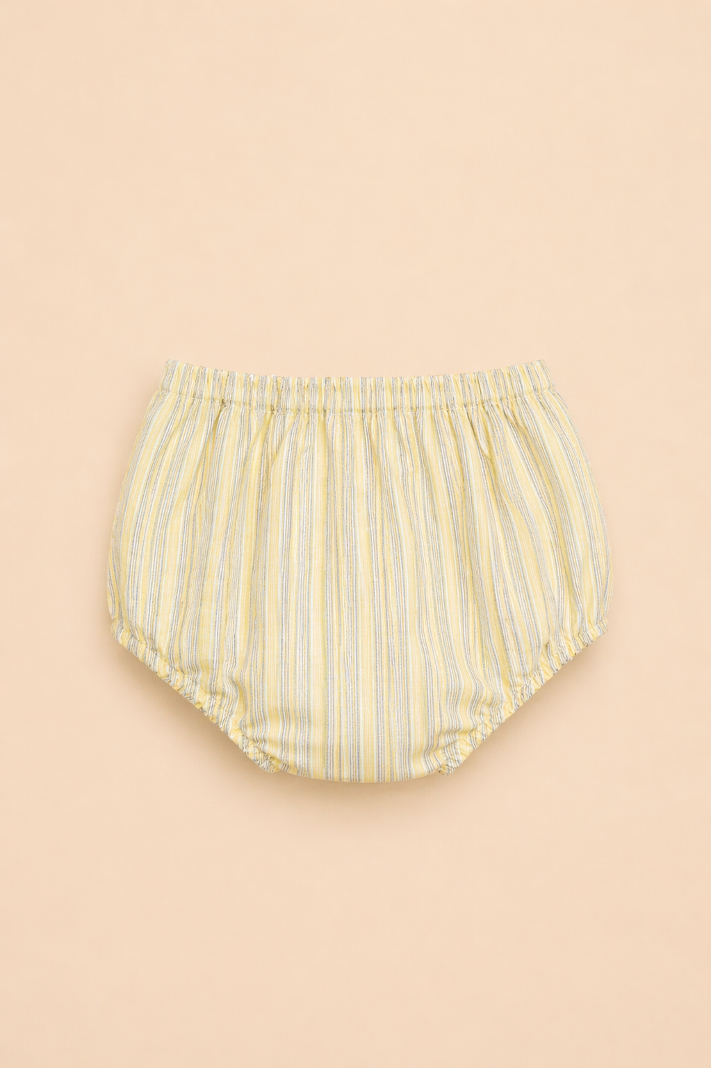 Robe bébé fille rayée jaune – Élégance lumineuse & détails raffinés