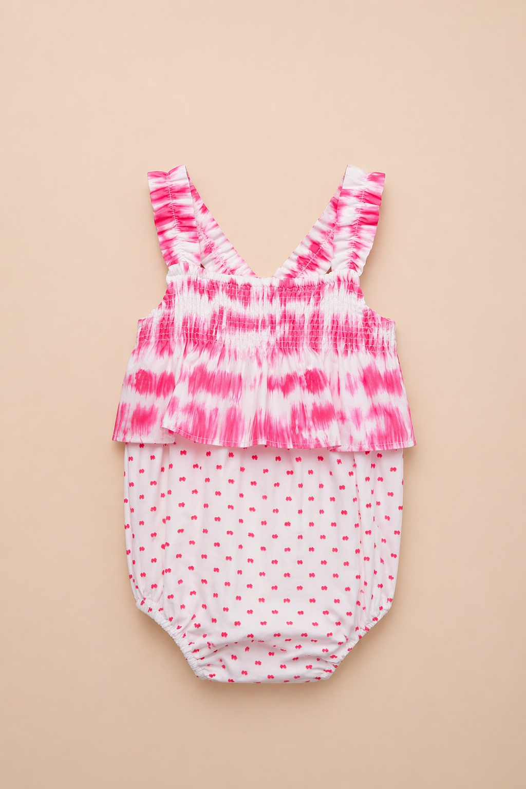 Barboteuse bébé fille rose – Fraîcheur estivale & confort absolu