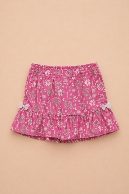 Ensemble fille t-shirt blanc & jupe rose – Douceur & style romantique