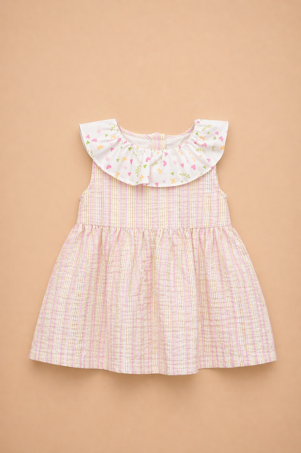 Robe bébé fille à rayures pastel – Douceur & charme délicat
