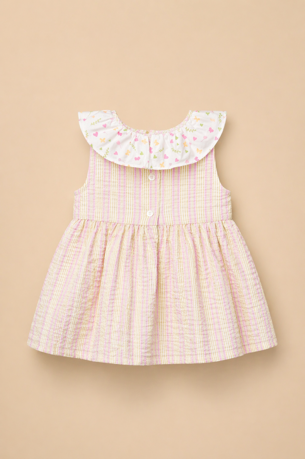 Robe bébé fille à rayures pastel – Douceur & charme délicat