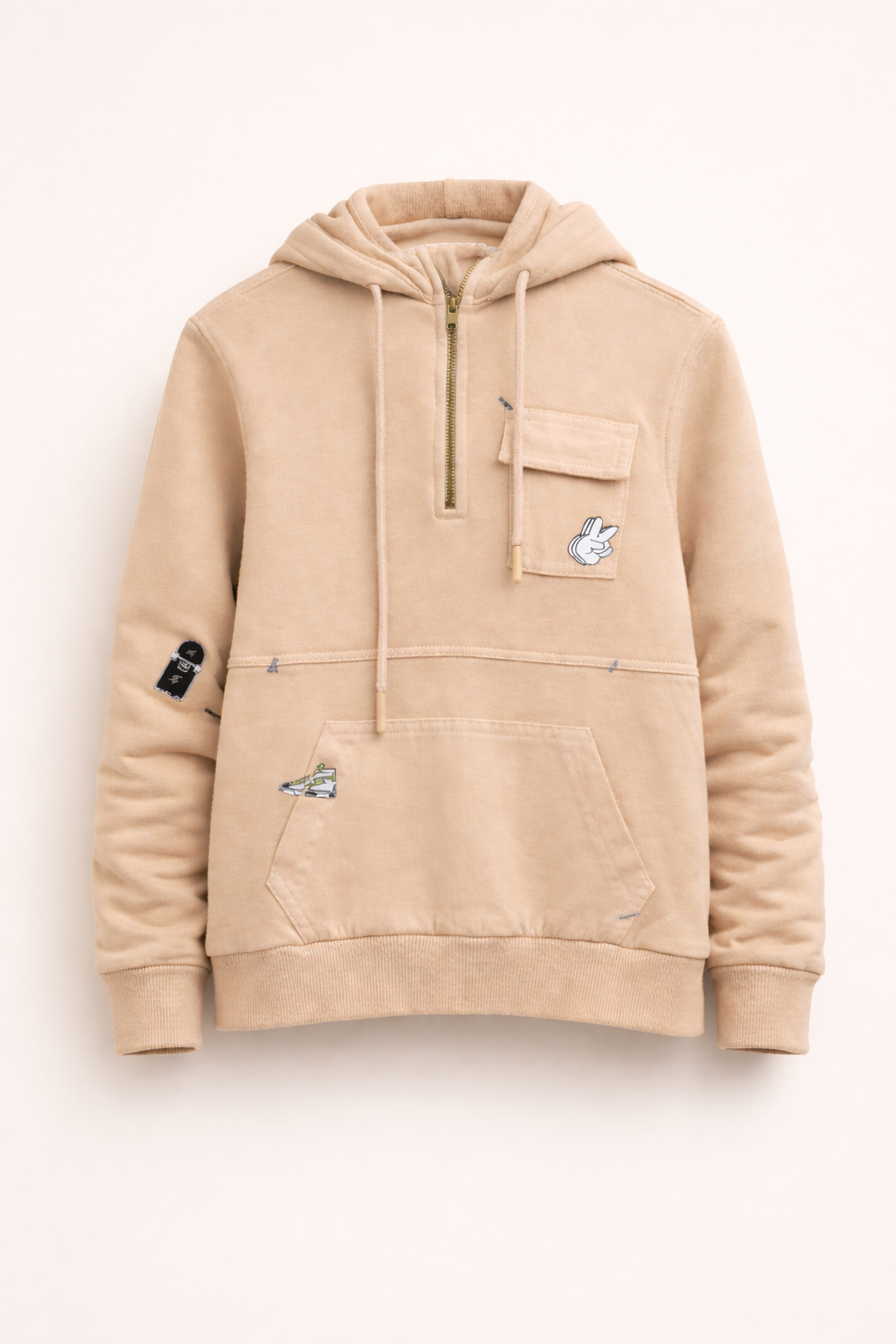 Sweat à Capuche Enfant Style Casual – Beige