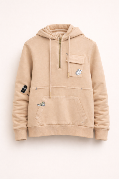 Sweat à Capuche Enfant Style Casual – Beige