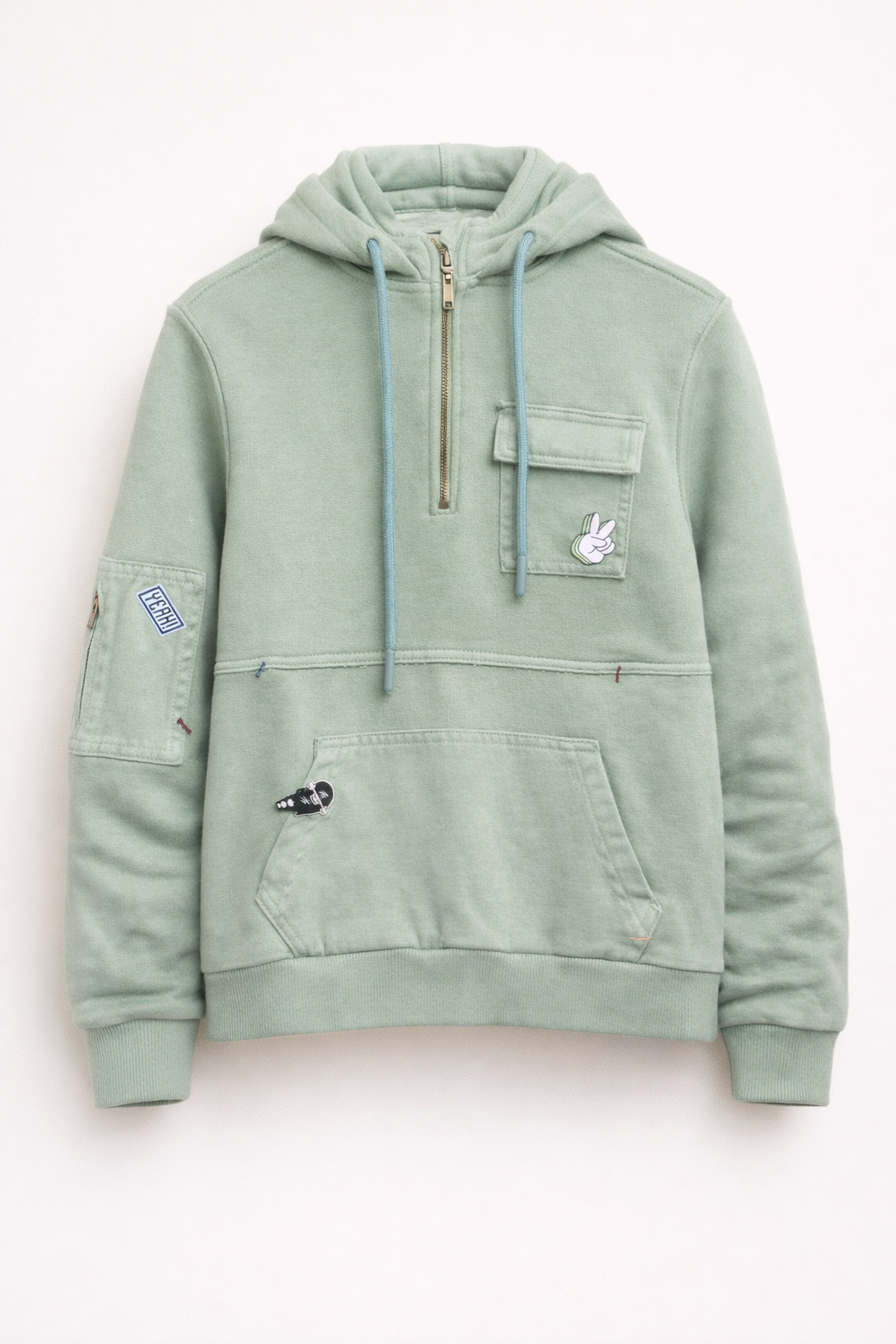 Sweat à Capuche Enfant Style Casual – Vert Sauge