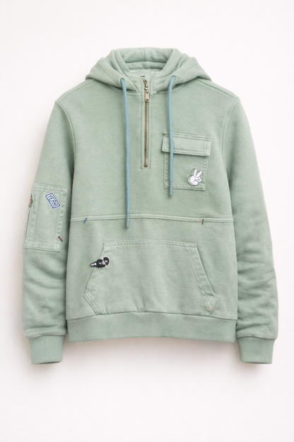 Sweat à Capuche Enfant Style Casual – Vert Sauge