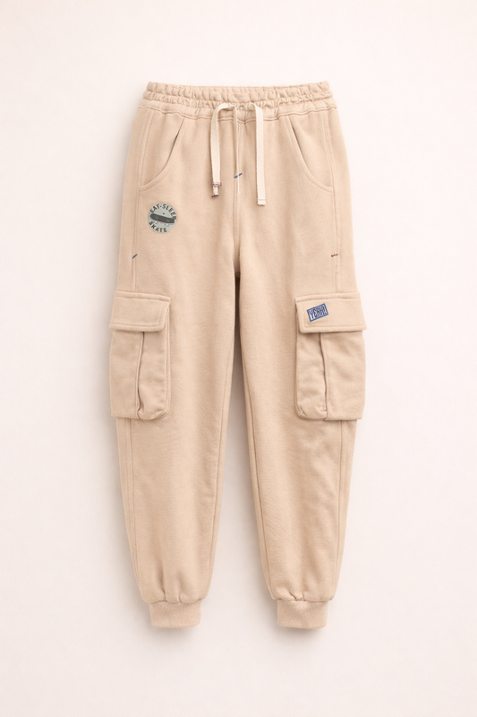 Pantalon Jogger Enfant Style Cargo – Beige