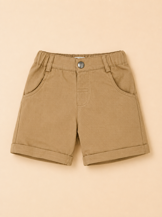 Short en gabardine de coton à élastique réglable