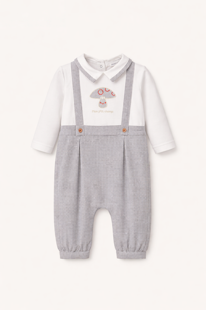 Ensemble bébé effet salopette à carreaux – Collection Automne