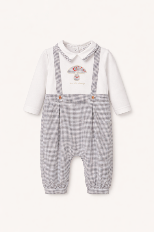 Ensemble bébé effet salopette à carreaux – Collection Automne