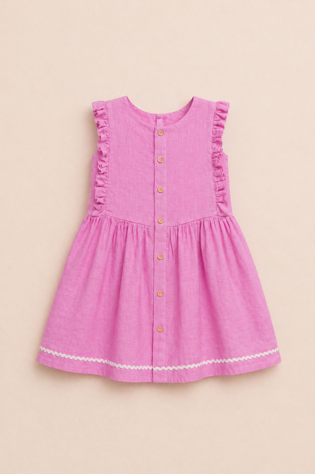 Robe fille rose à volants – Élégance douce & charme intemporel