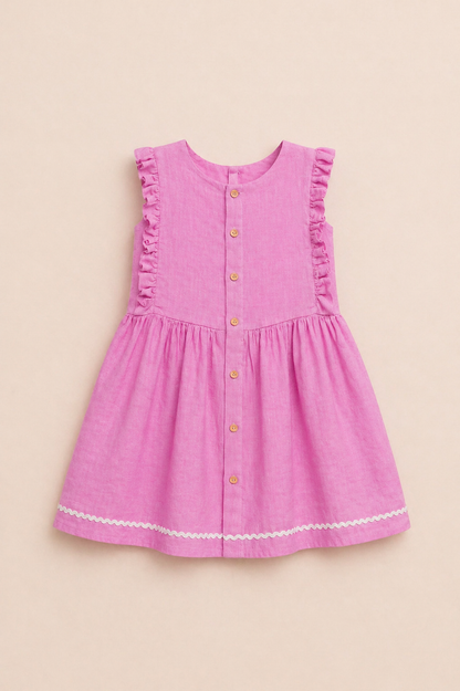 Robe fille rose à volants – Élégance douce & charme intemporel