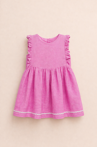 Robe fille rose à volants – Élégance douce & charme intemporel