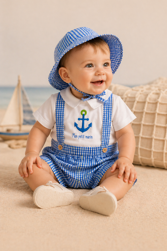 Ensemble bébé garçon marin – Élégance estivale & esprit bord de mer