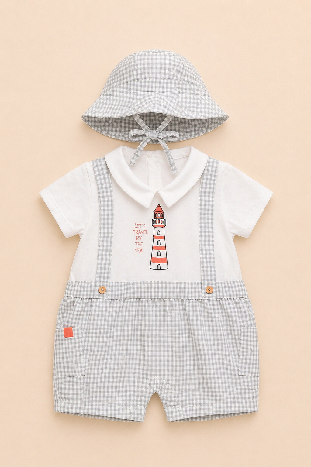 Ensemble bébé garçon marin gris – Élégance douce & esprit bord de mer