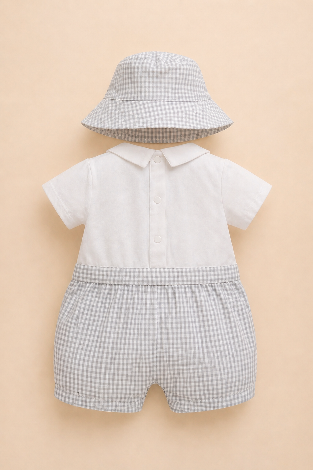 Ensemble bébé garçon marin gris – Élégance douce & esprit bord de mer