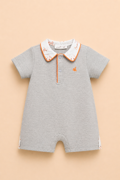 Combishort bébé garçon gris – Élégance minimaliste & confort quotidien
