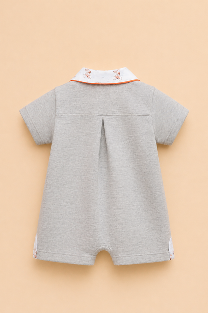 Combishort bébé garçon gris – Élégance minimaliste & confort quotidien
