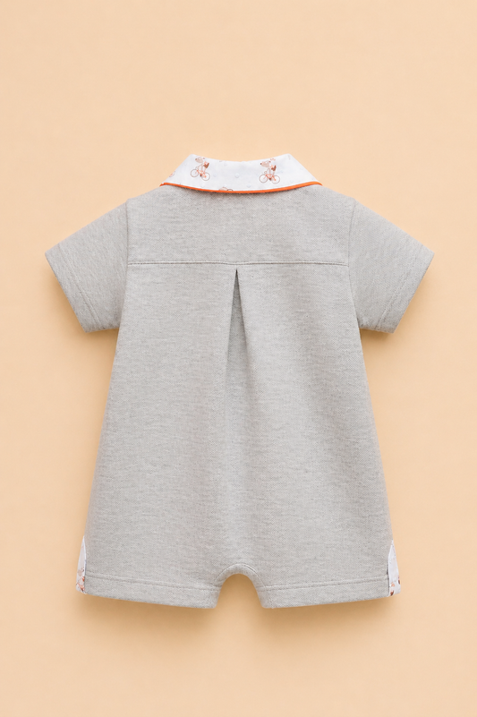 Combishort bébé garçon gris – Élégance minimaliste & confort quotidien