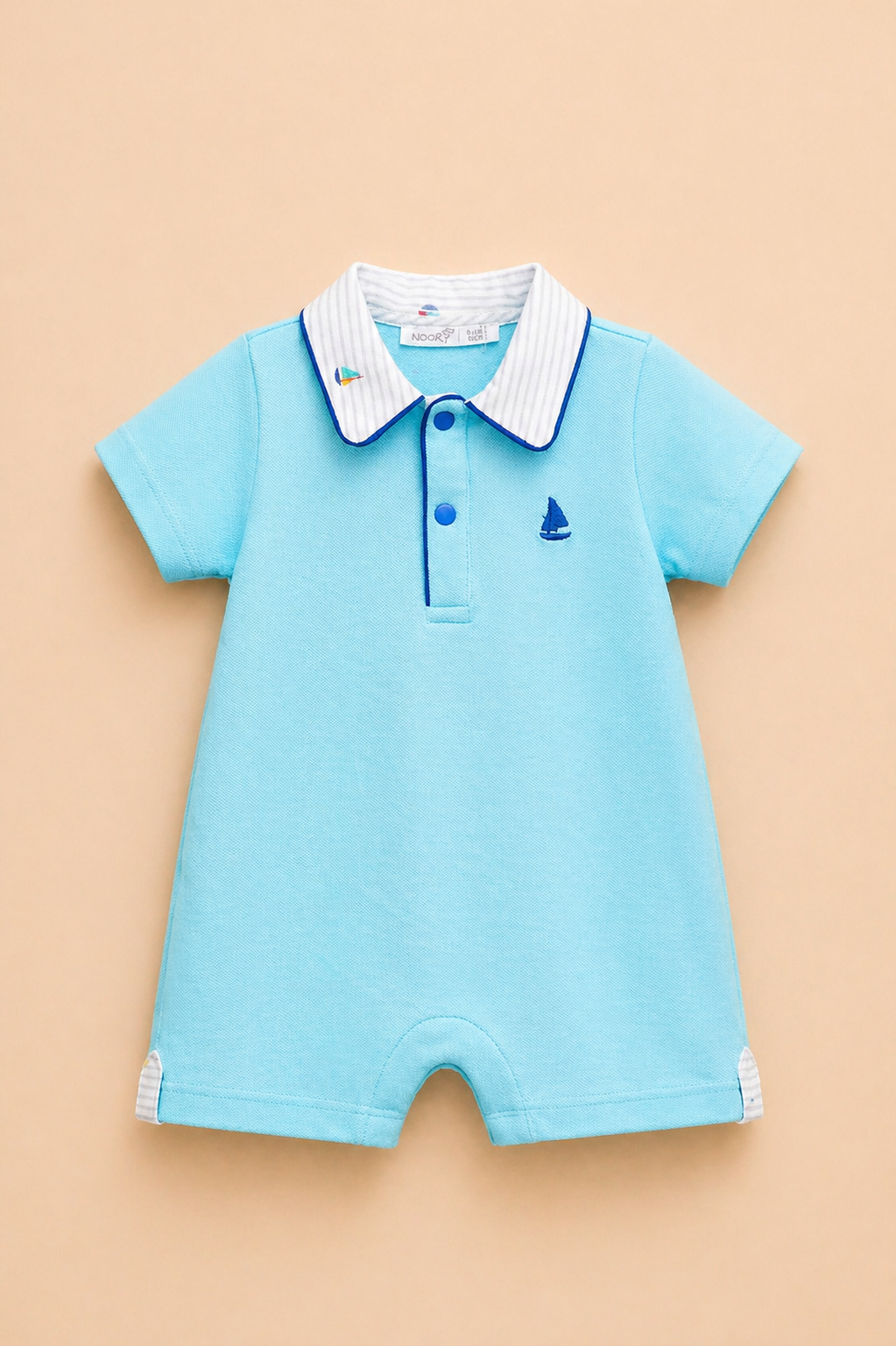 Combishort bébé garçon bleu – Élégance fraîche & esprit marin