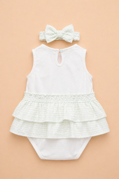 Ensemble bébé fille vert pastel – Douceur naturelle & esprit estival