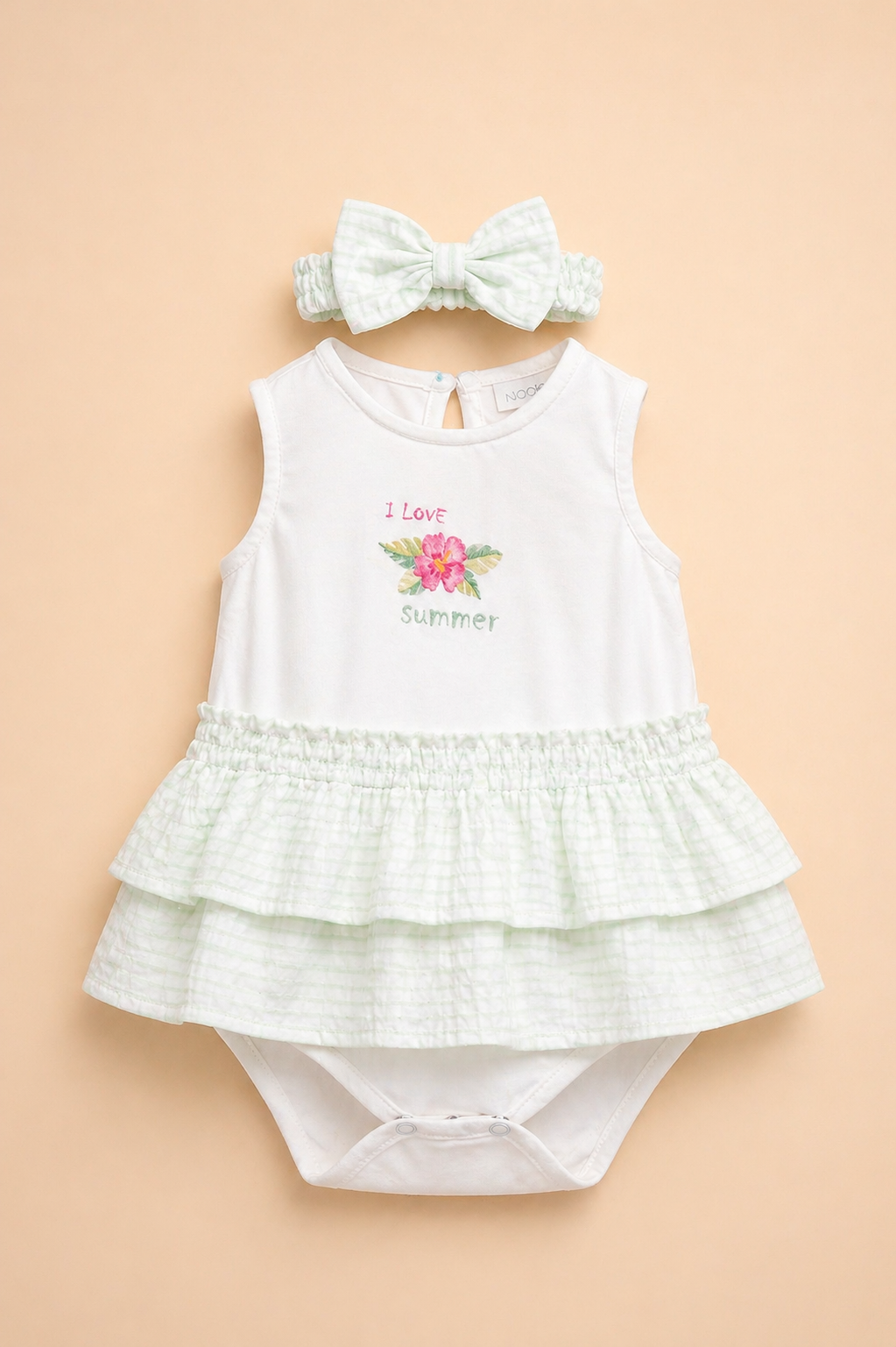 Ensemble bébé fille vert pastel – Douceur naturelle & esprit estival