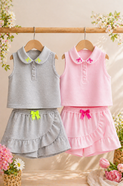 Ensemble fille gris – Élégance moderne & détails raffinés