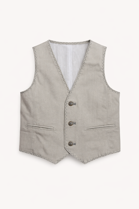 Gilet Garçon Beige Élégant – Style Classique Raffiné