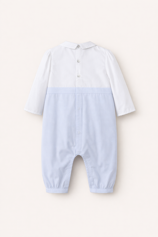 Barboteuse Élégance Bleu Ciel – Bébé Garçon