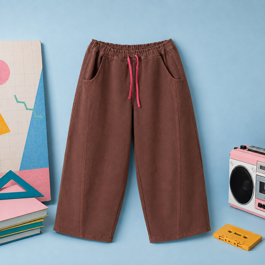 Pantalon large enfant – Marron