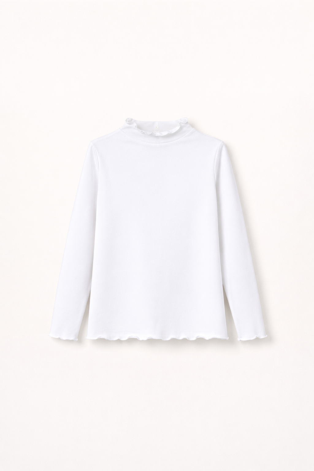 T-Shirt Fille Blanc Manches Longues – Basique Chic