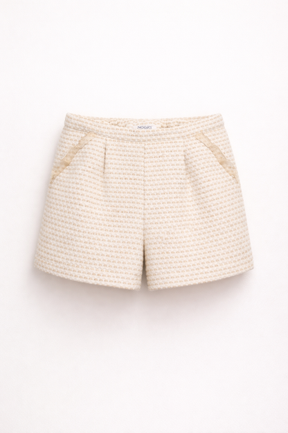 Ensemble Élégance Classique Fille – Veste & Jupe Beige